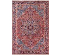 The Rugs Oriental Amata Rug - Vintage Medallion Polyester Flatweave 0.5Cm In Red