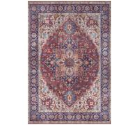 THE RUGS Oriental Anthea Rug - Vintage Medallion Polyester Flatweave 0.5cm in Red | Size: 80 cm x 200 cm THE RUGS Red 80 cm x 200 cm