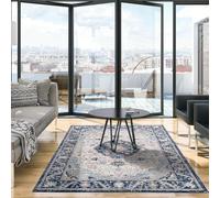 AREA RUGS LIVING ROOM EXTRA LARGE SMALL SOFT SHORT PILE CLASSIC MOROCCAN BEDROOM HALLWAY RUNNER CARPET BORDERED TRADITIONAL DESIGN NEW NAVY BLUE (160 x 230 cm)