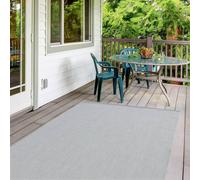 The Rugs Outdoor Indoor Grey Plain Rug Weather Resistant Jet Washable Grey
