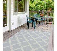 The Rugs Outdoor Indoor Moroccan Garden Patio Rug Weatherproof Jet Washable In Grey Grey 120cm x 170cm