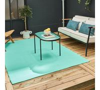 THE RUGS Outdoor Rugs for Garden Patio Camping Plastic Waterproof Reversible in Plain Design Urban 1000 in Turquoise | Size: 90 cm x 150 cm THE RUGS Turquoise 90 cm x 150 cm