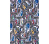 THE RUGS Play Rug for Kids Race Track Design Non Slip Polyamide Low Pile in Grey | Size: 133 cm diameter THE RUGS Grey 133 cm diameter