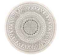 THE RUGS Porto Reversible Indoor Outdoor Rug Flatweave Polypropylene Design in Black | Size: 140 cm diameter THE RUGS Black 140 cm diameter