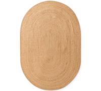 The Rugs Rangpur Braided Jute Rug Hand Woven Oval Natural Rug And Runner