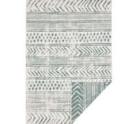 THE RUGS Reversible Geometric Indoor Outdoor Flatweave Rug Polypropylene in Green | Size: 80 cm x 350 cm THE RUGS Green 80 cm x 350 cm
