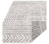 THE RUGS Reversible Geometric Indoor Outdoor Flatweave Rug Polypropylene in Light Grey | Size: 200 cm x 290 cm THE RUGS Light Grey 200 cm x 290 cm