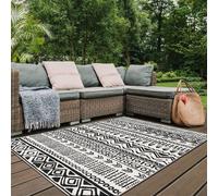 THE RUGS Reversible Outdoor Rugs in Aztec Design Duo Weave Collection in Black | Size: 120 cm x 170 cm THE RUGS Black 120 cm x 170 cm