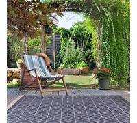 The Rugs Reversible Outdoor Rugs In Diamonds Design Duo Weave Collection In Blue Blue