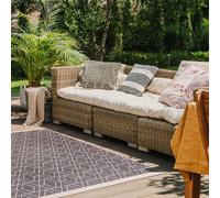 THE RUGS Reversible Outdoor Rugs in Diamonds Design Duo Weave Collection in Grey | Size: 120 cm x 170 cm THE RUGS Grey 120 cm x 170 cm