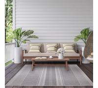 THE RUGS Reversible Outdoor Rugs in Fine Line Design Duo Weave Collection in Grey | Size: 120 cm x 170 cm THE RUGS Grey 120 cm x 170 cm