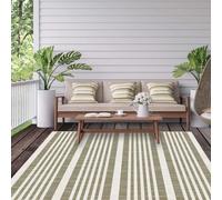 THE RUGS Reversible Outdoor Rugs in Modern Stripes Duo Weave Collection in Natural | Size: 120 cm x 170 cm THE RUGS Natural 120 cm x 170 cm