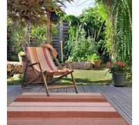 THE RUGS Reversible Outdoor Rugs in Tonal Stripes Design Duo Weave Collection in Burnt Orange | Size: 120 cm x 170 cm THE RUGS Burnt Orange 120 cm x 170 cm