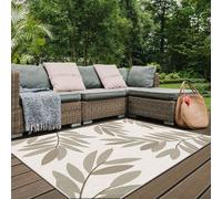 THE RUGS Reversible Outdoor Rugs in Trailing Leaves Design Duo Weave Collection in Brown | Size: 120 cm x 170 cm THE RUGS Brown 120 cm x 170 cm