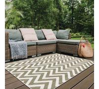The Rugs Reversible Outdoor Rugs In Zigzag Design Duo Weave Collection In Green Green 160cm x 230cm