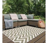 THE RUGS Reversible Outdoor Rugs in Zigzag Design Duo Weave Collection in Green | Size: 120 cm x 170 cm THE RUGS Green 120 cm x 170 cm