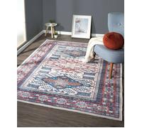 The Rugs Sara Washable Persian Classic Rug - Soft Durable Polyester Pile In Ivory Ivory