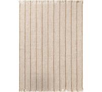 The Rugs Sierra Jute Rug And Runner Hand Woven Natural Fibre Striped 10mm Pile In Cream