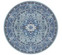 THE RUGS Skazar Isfahan Oriental Rug Polypropylene Vintage Design Jute Backing in Blue | Size: 160 cm diameter THE RUGS Blue 160 cm diameter