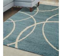 The Rugs Snug Collection Shaggy Rugs Bubbles Design | I110A In Duck Egg Blue Duck Egg Blue
