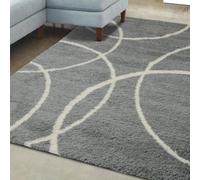 The Rugs Snug Collection Shaggy Rugs Bubbles Design | I110A In Grey Grey