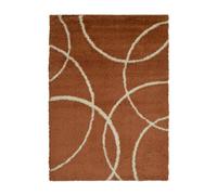 The Rugs Snug Collection Shaggy Rugs Bubbles Design | I110A In Terracotta Terracotta