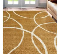 THE RUGS Snug Collection Shaggy Rugs Bubbles Design | I110A in Yellow | Size: 200 cm x 290 cm THE RUGS Yellow 200 cm x 290 cm