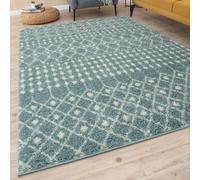The Rugs Soft Moroccan Diamond Shaggy Rugs And Runner Duck Egg Blue Living Room Duck Egg Blue