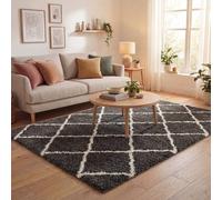 The Rugs Soft Moroccan Shaggy Rugs And Runners In Dark Grey Living Room Dark Grey