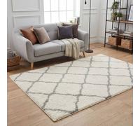 The Rugs Soft Moroccan Shaggy Rugs And Runners Ivory And Grey Living Room Ivory