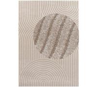 THE RUGS Soft Short Pile Rug Runner Panglao Polyester Polypropylene High Low in Beige | Size: 160 cm x 230 cm THE RUGS Beige 160 cm x 230 cm