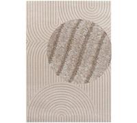 THE RUGS Soft Short Pile Rug Runner Panglao Polyester Polypropylene High Low in Beige | Size: 160 cm x 230 cm THE RUGS Beige 160 cm x 230 cm