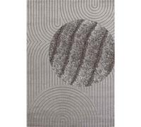 THE RUGS Soft Short Pile Rug Runner Panglao Polyester Polypropylene High Low in Grey | Size: 80 cm x 150 cm THE RUGS Grey 80 cm x 150 cm