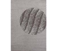 THE RUGS Soft Short Pile Rug Runner Panglao Polyester Polypropylene High Low in Grey | Size: 80 cm x 150 cm THE RUGS Grey 80 cm x 150 cm