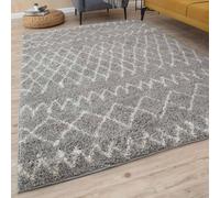 The Rugs Soft Tangier Shaggy Rugs And Runners Grey And Ivory Living Room Grey