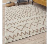 The Rugs Soft Tangier Shaggy Rugs And Runners Ivory And Beige Living Room Ivory