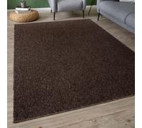 The Rugs Solid Design Low Pile Living Room Rugs In Brown Flex Collection 1000B