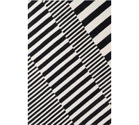 The Rugs Ted Baker Flux Wool Handwoven Black White Geometric Rug