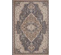 The Rugs Terrain Designer Shortpile Rug Durable Medallion Polypropylene Rug In Brown Brown