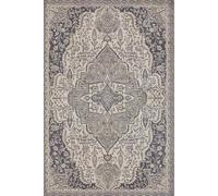 The Rugs Terrain Designer Shortpile Rug Durable Medallion Polypropylene Rug In Grey Grey