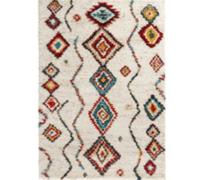 The Rugs Velour Deep Pile Rug Boho Vintage Design 30Mm Plush Texture In Cream Cream 240cm x 340cm