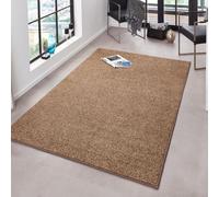 Modern Plain Velour Beige Rug - Beige - 80X300 cm