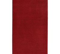 The Rugs Velours Pure Modern Plain Velour Rug Synthetic Short Pile In Red Red 200cm x 300cm
