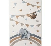The Rugs Villeroy And Boch Elephant Rainbow Party Boho Rug And Runner Kids Rug In Cream