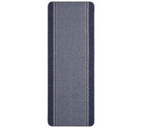 THE RUGS Washable Designer Rugs & Mats Lined Bordered Design in Blue | 116Blu | Size: 67 cm x 180 cm THE RUGS Blue 67 cm x 180 cm