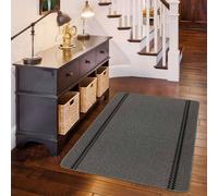 The Rugs Washable Non-Slip Designer Mat Dark Grey Border | 116D Dark Grey
