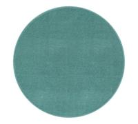 THE RUGS Washmellow Round Rug Living Room - Washable Non-Slip 120 cm, Duck Egg Blue 9 mm Soft Low Pile Bedroom Kitchen