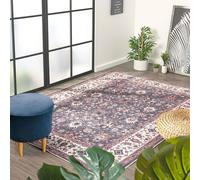 THE RUGS Yasmin Washable Persian Classic Rug - Soft Durable Polyester Pile in Blue | Size: 160 cm x 230 cm THE RUGS Blue 160 cm x 230 cm