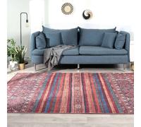 The Rugs Zahra Washable Persian Classic Rug - Soft Durable Polyester Pile In Red Red