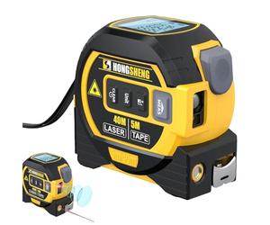 The Ruler 3-in-1 Measuring Tape, Tools Tape Measure, 3-in-1 Rangefinder with Led Display, 3 in 1 Digital Tape Measure with Cross Line, AutoLock, Measure Area, Volume, Pythagorean, Best Gift for Man